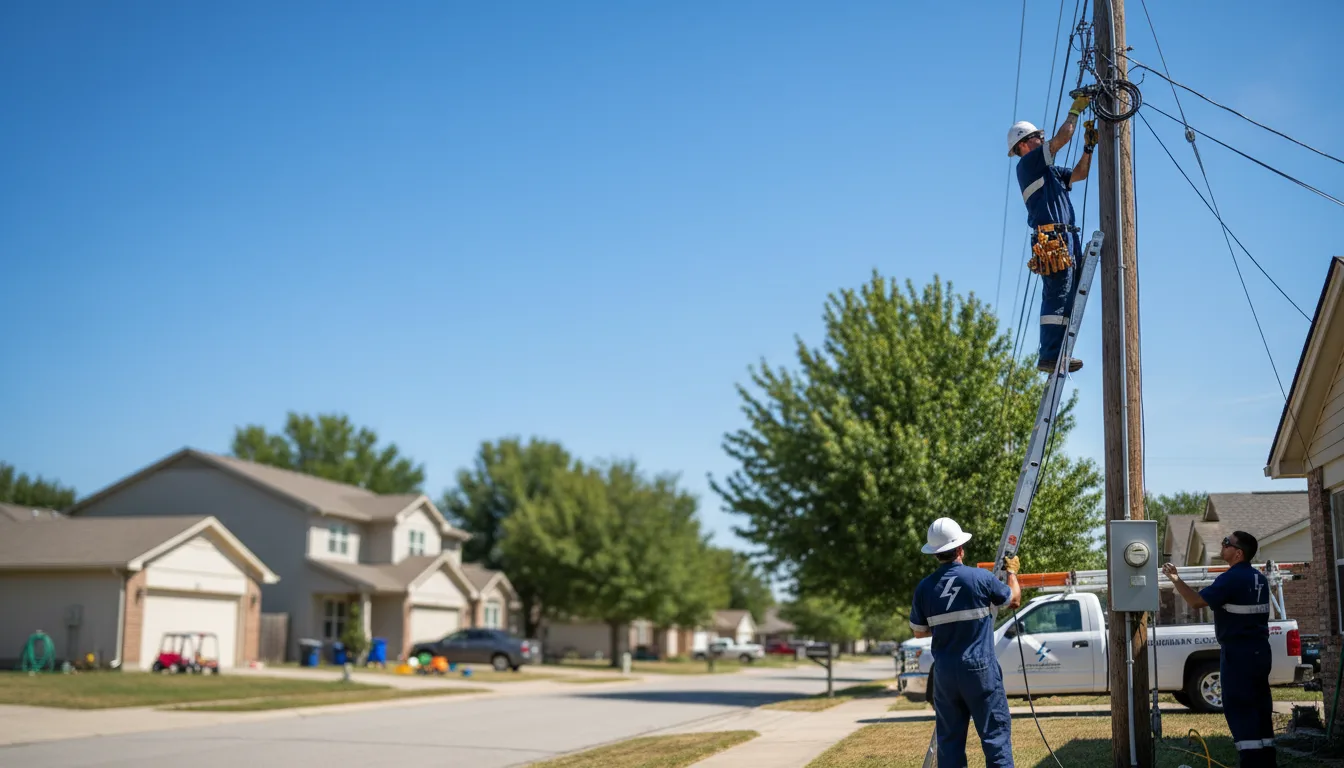 Residential electrician providing installation services in Oakwood, OK